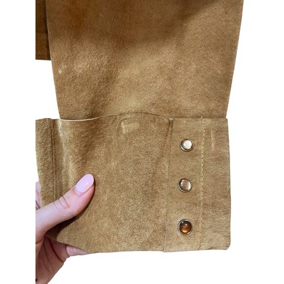 Arden B Suede Brown Snap Button Belted Dress Small Western - Picture 2 of 16